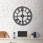 Wallity WATCH-038 Reloj de Pared Decorativo de Metal Negro 70 x 70 cm